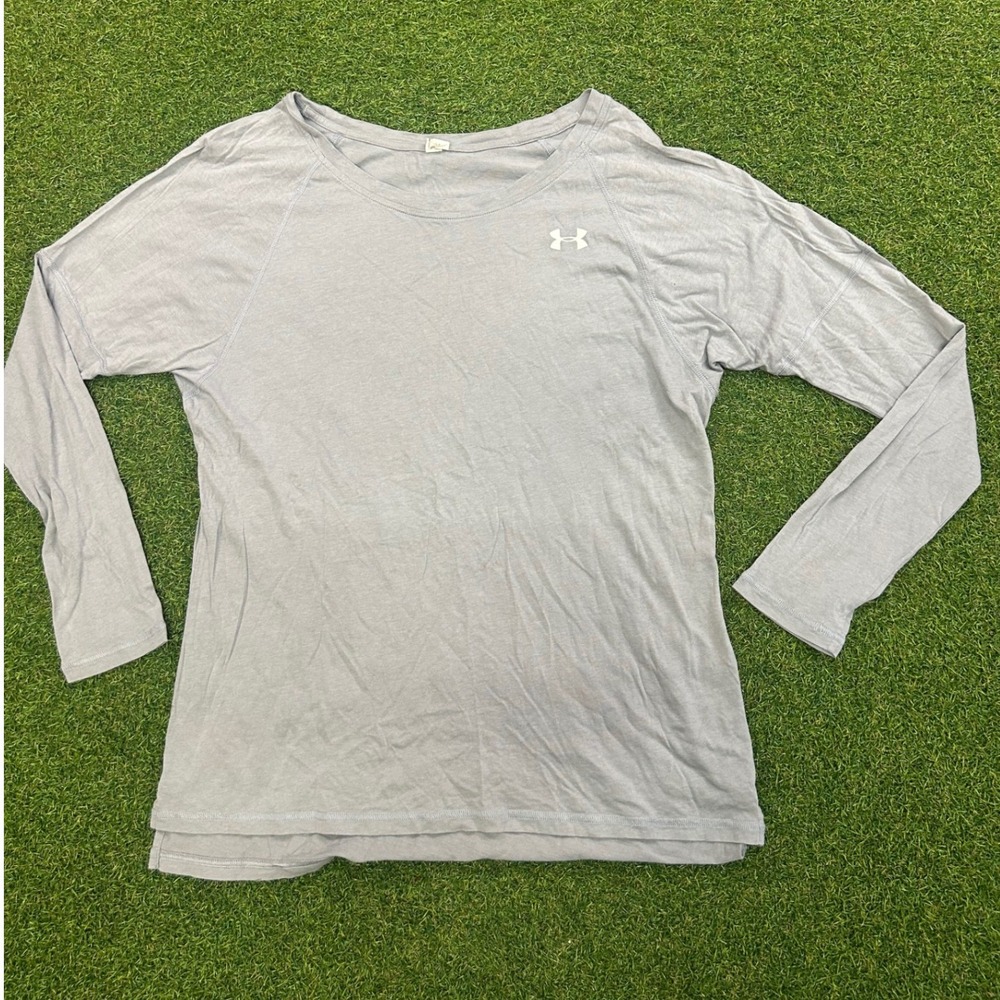 Under Armour Womens Long Sleeve Loose Fit Scoop Neck Training Top Light Blue M